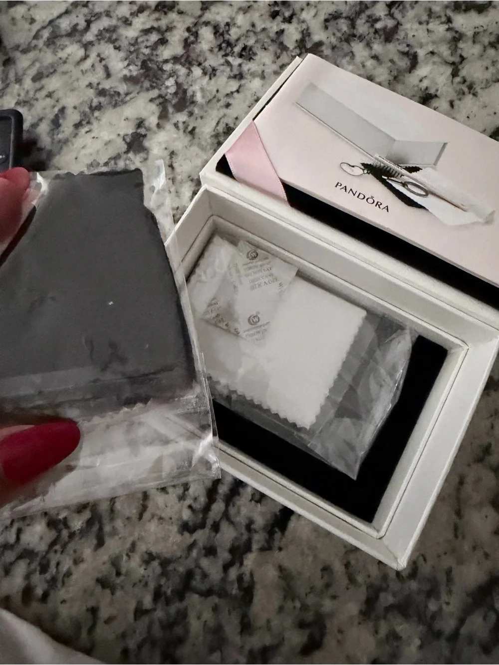 Pandora Jewelry Care Kit with Brush Cleaning Cloth and Heart Shape Clasp Opener